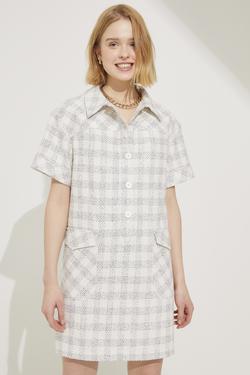 Kısa Kol Mini Gömlek Elbise