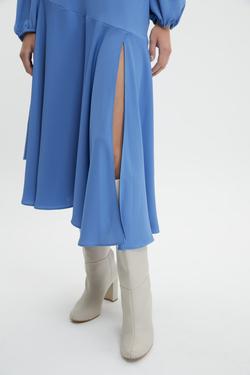 Büzgülü Midi Boy Krep Elbise