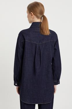 Moda Tutkusu Uzun Kollu Cepli Jean Gömlek