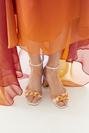 Raisa Vanessa Zincir Aksesuarlı Bantlı Kısa Topuklu Ayakkabı